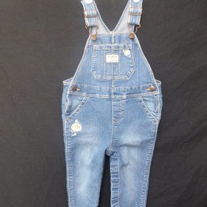 OSHKOSH B'GOSH blue denim overalls, baby girls, size 24 months, BNWOT